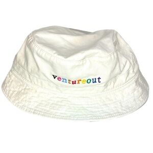 Decky Venture Out Rainbow Embroidered Bucket Hat Heavy Canvas Stitching Pride